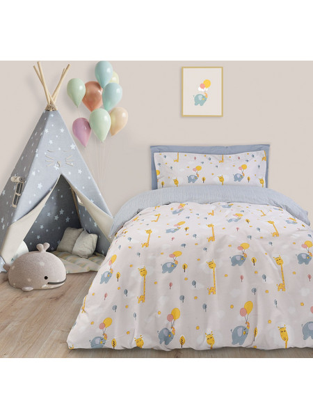 Das Home Kids 4824 Σετ Παιδική Παπλωματοθήκη Μονή Βαμβακερή 160x240 Μπεζ Γαλάζια