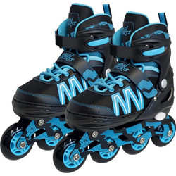 New Sports Inline Αυξομειούμενα Rollers Παιδικά Μαύρα Μπλε