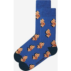 John Frank Dollar Ανδρικές Κάλτσες Ψηλές με Σχέδια Navy Μπλε JFLSFUN67