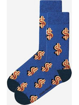 John Frank Dollar Ανδρικές Κάλτσες Ψηλές με Σχέδια Navy Μπλε JFLSFUN67