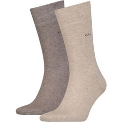 Calvin Klein Ανδρικές Κάλτσες Ψηλές Μπεζ Καφέ 2Pack 701218631-006