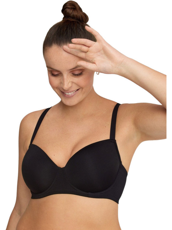 Promise Σουτιέν Balconette Push Up με Μπανέλα Μαύρο W1821