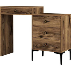 Hanah Home Lizbon Τουαλέτα Κρεβατοκάμαρας Καρυδί με Συρτάρια 124x40x84cm 845HCT2304