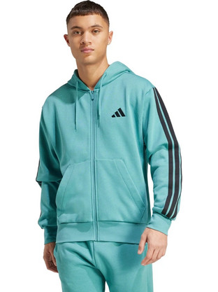 Adidas Ανδρική Ζακέτα Φούτερ με Κουκούλα και Φερμουάρ Τιρκουάζ JX0698