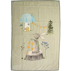 Nef-Nef Παιδική Κουβέρτα Βελουτέ Woodland Party 160x220 Πράσινο Mint