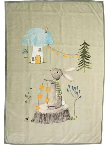 Nef-Nef Παιδική Κουβέρτα Βελουτέ Woodland Party 160x220 Πράσινο Mint