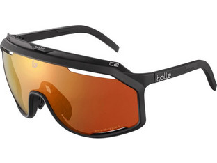 Bolle BS018003 Ανδρικά Γυαλιά Ηλίου Μάσκα Κοκάλινα Μαύρα με Πορτοκαλί Φακό