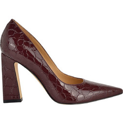 Nine West TAMANT Γόβες Δερμάτινες με Χοντρό Ψηλό Τακούνι Μπορντό 60-600