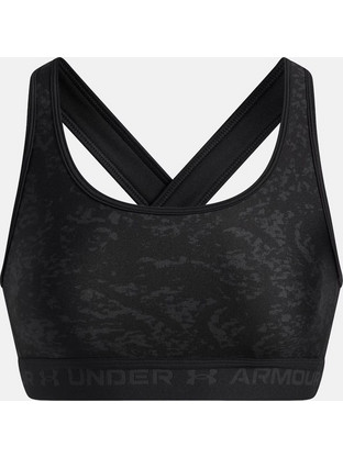Under Armour Mid Crossback Sports Αθλητικό Μπουστάκι με Υψηλή Στήριξη & Ελαφριά Ενίσχυση Μαύρο 1361042-013