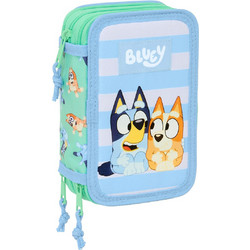 Safta Bluey Sisters Κασετίνα Γεμάτη με 3 Θήκες Γαλάζια Πράσινη 412533857