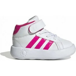 Adidas Grand Court Mid Παιδικά Sneakers Μποτάκια Λευκά Φούξια JS1682