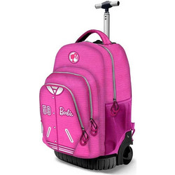 Karactermania Barbie Varsity Σχολική Τσάντα Τρόλεϊ Δημοτικού Φούξια 06985