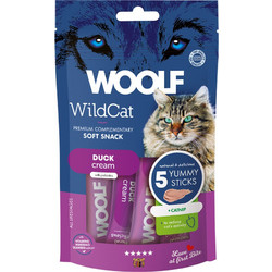 Woolf Wildcat Soft Snack Cream with Duck & Catnip 5x14gr