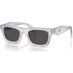 Prada PRS06S 22G08Z Ανδρικά Γυαλιά Ηλίου Τετράγωνα Κοκάλινα Διαφανή με Μαύρο Φακό
