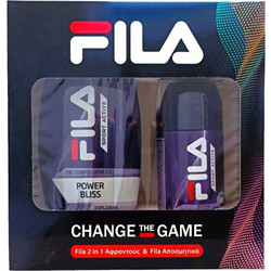 Fila Power Bliss Sport Active Bath Shampoo & Shower Gel 250ml + Deodorant Spray 150ml
