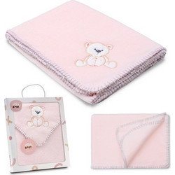 Interbaby Bear 989-02 Κουβέρτα Αγκαλιάς Fleece 80x110 Ροζ