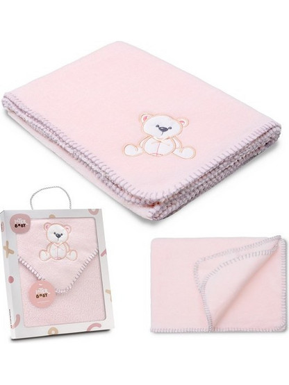 Interbaby Bear 989-02 Κουβέρτα Αγκαλιάς Fleece 80x110 Ροζ