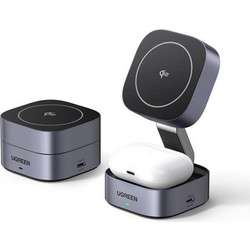 Ugreen W702 Ασύρματος Φορτιστής Qi2 Pad με Θύρα USB-C 15W