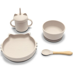 Lorelli Βρεφικό Σετ Φαγητού Σιλικόνης Beige 4τμχ