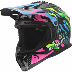LS2 MX708 Fast II Grotesk Blue Pink Matt Green Κράνος Μηχανής Motocross 1450gr