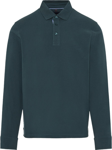 Funky Buddha Ανδρική Μπλούζα Polo Μακρυμάνικη Κυπαρισσί FBM012-001-11