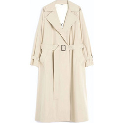 Max Mara Γυναικεία Καπαρντίνα Υφασμάτινη Μακριά Μπεζ 2525026011-001