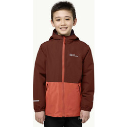 Jack Wolfskin Αθλητικό Παιδικό Μπουφάν Χειμωνιάτικο Softshell Αδιάβροχο Αντιανεμικό Καφέ Πορτοκαλί 1607982-J0126