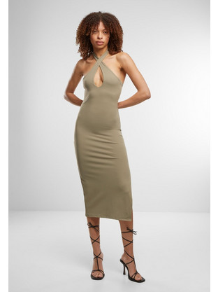 Urban Classics Midi Καλοκαιρινό Βραδινό Φόρεμα Χακί TB7499-18328