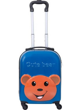 A2S Cute Bear 40-NE-287-09 Παιδική Βαλίτσα Καμπίνας 45x33x20cm με 4 Ρόδες Μπλε