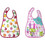 Interbaby 282 Σετ Αδιάβροχες Σαλιάρες Πλαστικές με Αυτοκόλλητο & Τσέπη Φούξια Λιλά 2τμχ