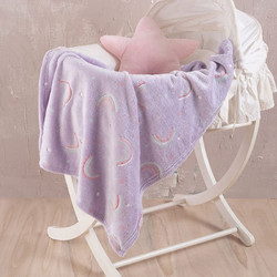 Rythmos Nelie Luminus Flannel 113-125-2954 Κουβέρτα Αγκαλιάς Fleece 80x110 Λιλά