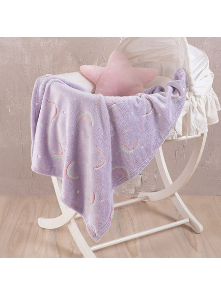 Rythmos Nelie Luminus Flannel 113-125-2954 Κουβέρτα Αγκαλιάς Fleece 80x110 Λιλά