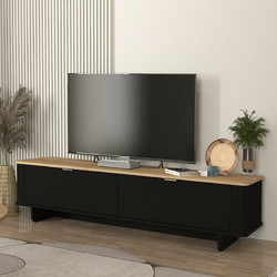 Megapap Έπιπλο Τηλεόρασης Ξύλινο Μαύρο Μ180xΠ47xΥ45.6cm Bohema GP042-0283,2