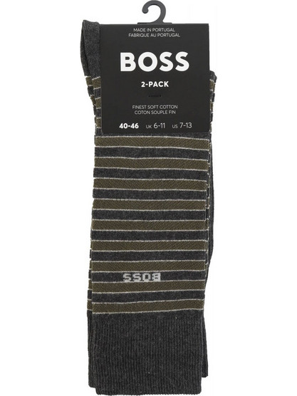Hugo Boss Ανδρικές Κάλτσες Ψηλές Ανθρακί 2Pack 50501330-362