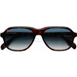 Alexander McQueen QUEEN1969 Ανδρικά Γυαλιά Ηλίου Aviator Κοκάλινα Καφέ με Μπλε Φακό