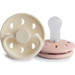 Frigg Moon Phase Πιπίλες Σιλικόνης 6-18m Blush Cream 2τμχ