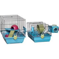 Voltrega Duo Κλουβί για Χάμστερ Μαύρο Γαλάζιο 50x28x22cm
