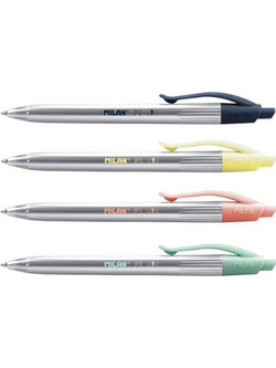 Milan P1 Touch Colours Silver Στυλό Διαρκείας 1mm Μπλε Διάφορα Σχέδια