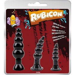 Chisa Novelties Rubicon Σετ Πρωκτικές Σφήνες Μαύρες 3τμχ