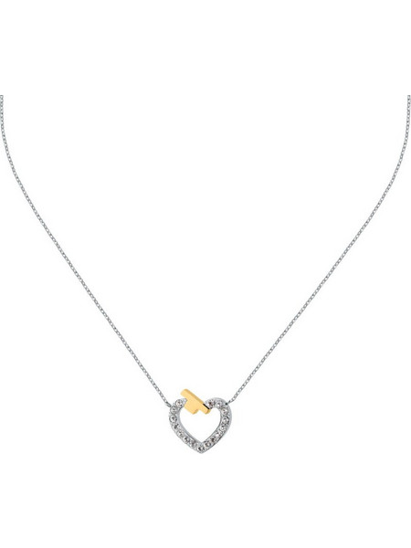 Trussardi Γυναικείο Κολιέ Καρδιά από Ατσάλι Ασημί με Ζιργκόν TJAXC44