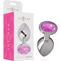 Intense Metal Aluminum Medium Πρωκτική Σφήνα Diamond Plug 8cm Ασημί Μωβ D-234381