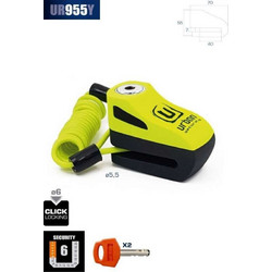 Urban UR955Y Κλειδαριά Δισκόφρενου Μηχανής 6mm Κίτρινη