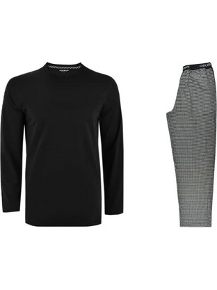 Emporio Armani Χειμωνιάτικες Ανδρικές Πιτζάμες Βαμβακερές Μαύρες EM000614AF14998MC217