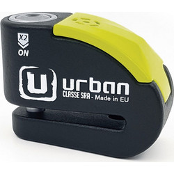 Urban UR10 Κλειδαριά Δισκόφρενου Μηχανής 10mm με Συναγερμό Μαύρη Κίτρινη