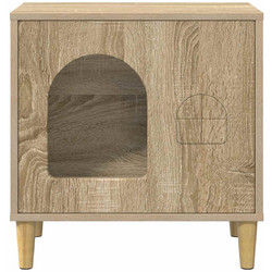 vidaXL Ξύλινo Σπιτάκι Γάτας 51x30x52cm Εκρού 8000664