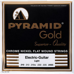 Pyramid Gold Flatwound Σετ 6 Χορδές Ηλεκτρικής Κιθάρας Chrome 10-46" Light Tension
