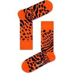 Happy Socks Stop Illegal Online Ανδρικές Κάλτσες Ψηλές με Σχέδια Πορτοκαλί STO01-2700