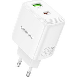 Borofone BN30 Φορτιστής χωρίς Καλώδιο με Θύρα USB-A & Θύρα USB-C 40W Quick Charge 3.0 & Power Delivery