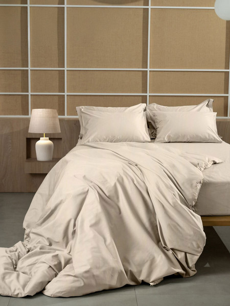Sunshine Home Σετ Σεντόνια Υπέρδιπλα Βαμβακοσατέν 255x280 Omnia Beige