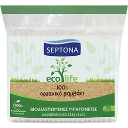 Septona Ecolife Μπατονέτες Βαμβακερές Βιοδιασπώμενες 100τμχ